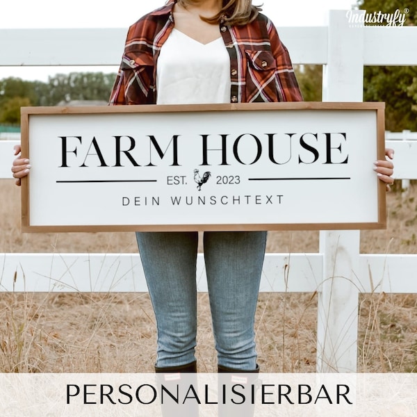 Personalisierbares Farmhouse Deko Schild Sommer "Farm House"