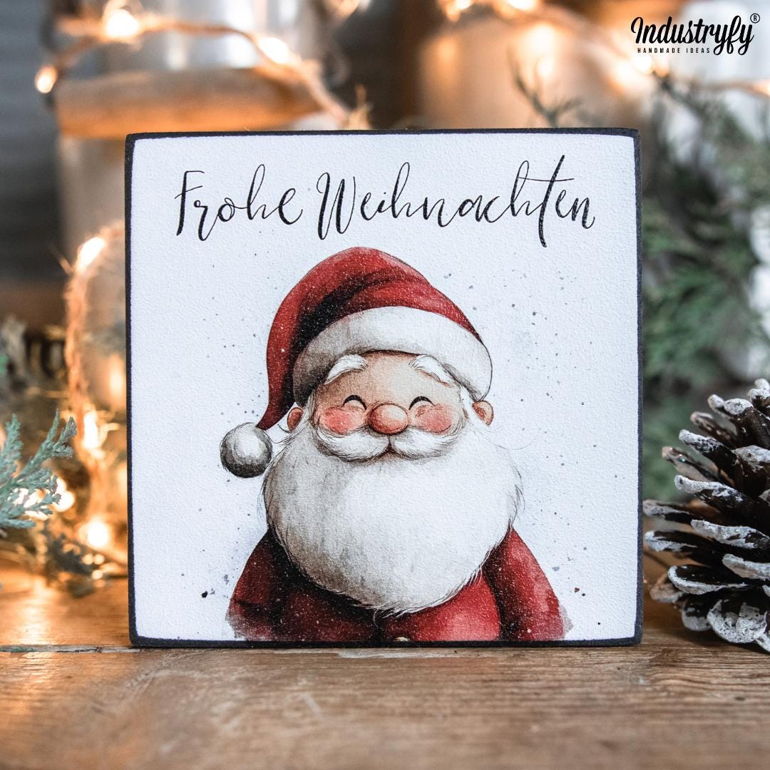 Personalisiertes Holzschild Weihnachten – Bogen Deko Mit Namen & Eichenholz-Sockel | Handmade