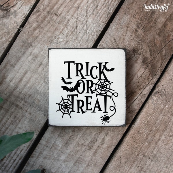 Landhaus Halloween Deko Schild | Trick or treat