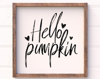 Landhaus Herbstdeko Schild | Hello pumpkin