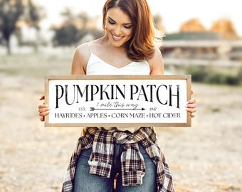 Landhaus Herbstdeko Schild | Pumpkin Patch No4