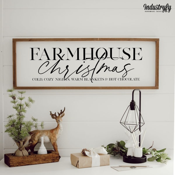 Farmhouse Deko Schild Weihnachten "Farmhouse Christmas"