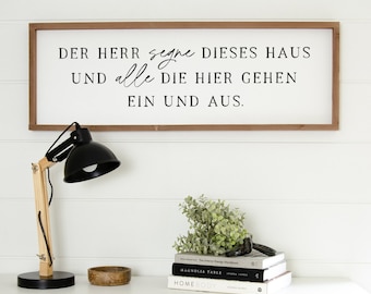Country House Sign | Bless this House | Wooden House Blessing Sign for Entrance Area