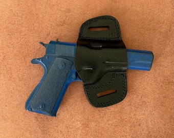 Armadillo Holsters Black Leather Speed Belt Holster for 1911
