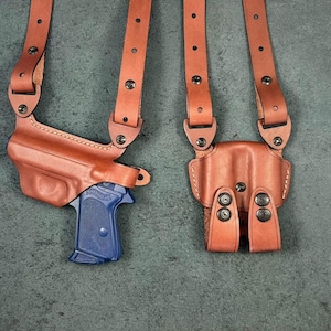 Left Hand New Armadillo Holsters Tan Leather Horizontal Shoulder Holster for Walther PPK