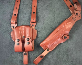 New Armadillo Holsters Tan Leather Vertical Shoulder Holster for 1911