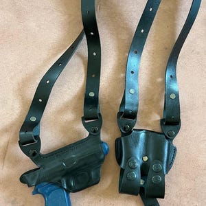 New Armadillo Holsters Black Leather Horizontal Shoulder Holster for Walther PPK