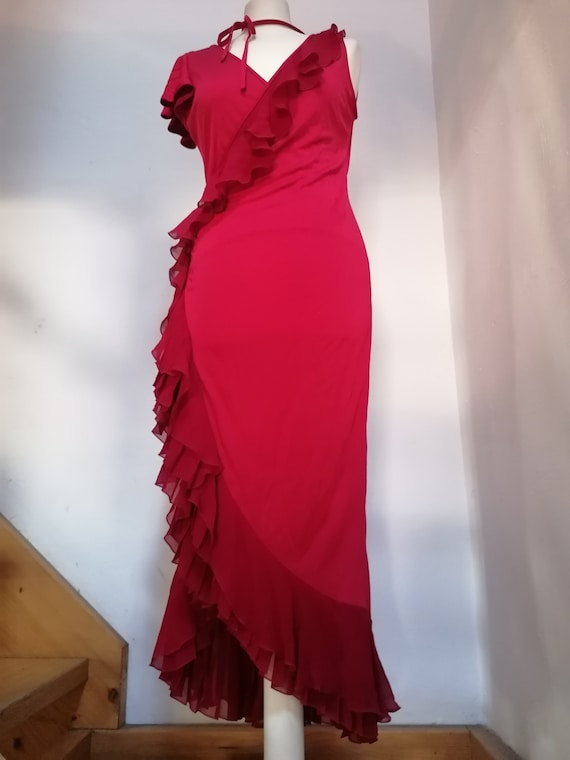 Emanuel Ungaro Vintage Red Silk Evening Dress - F… - image 2