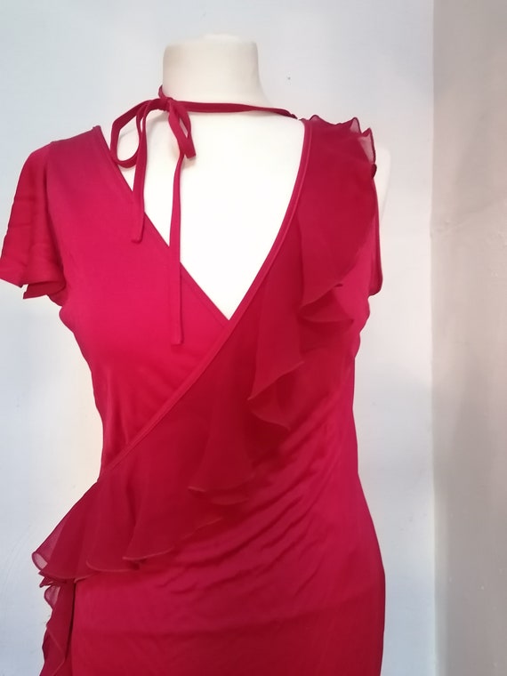 Emanuel Ungaro Vintage Red Silk Evening Dress - F… - image 4