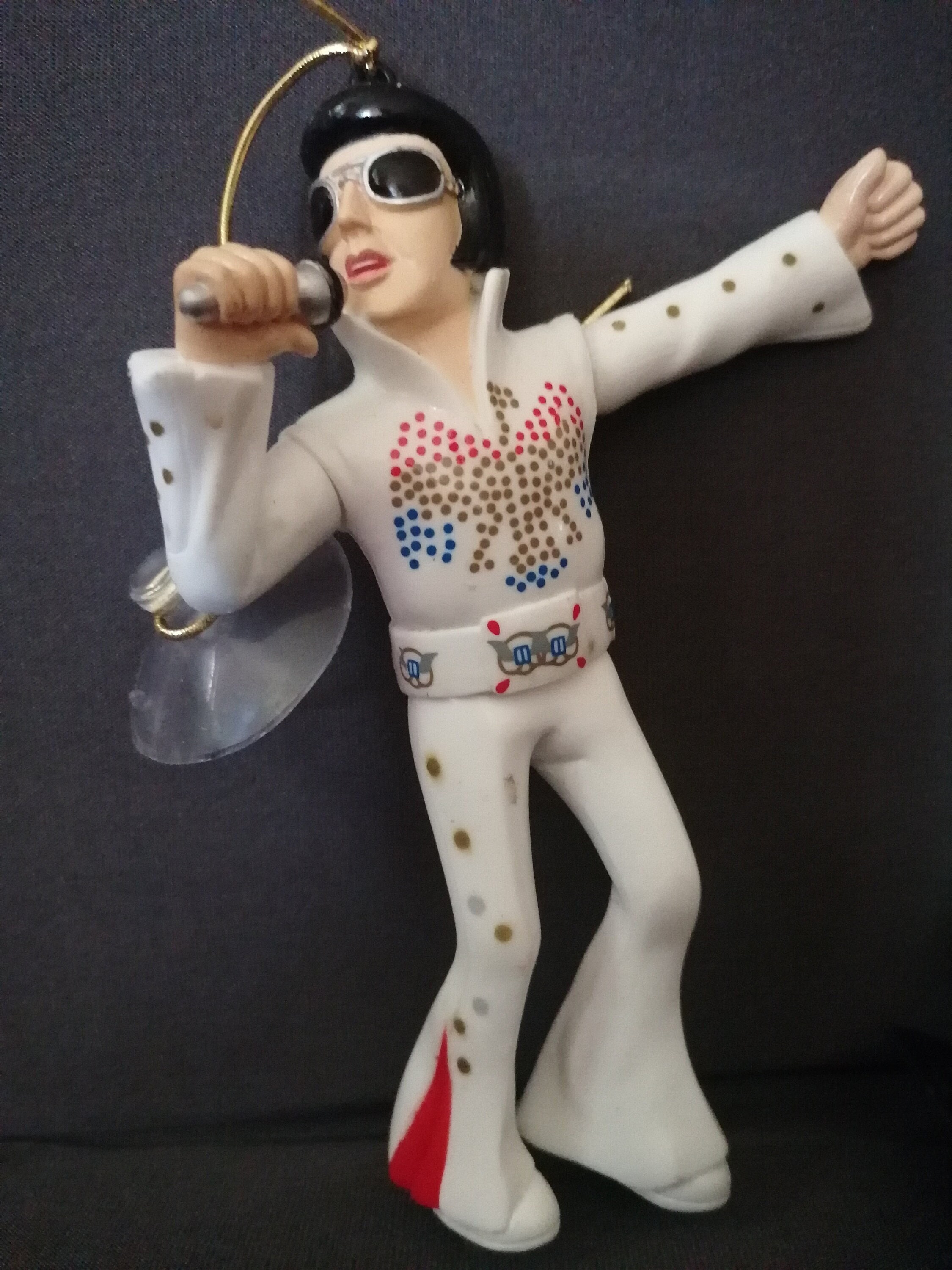 Vintage 2000 Elvis Presley Wiggle Car Ornament White Peacock Suit Retro  Rock and Roll Dashboard Las Vegas Collectible/audi Commercial 