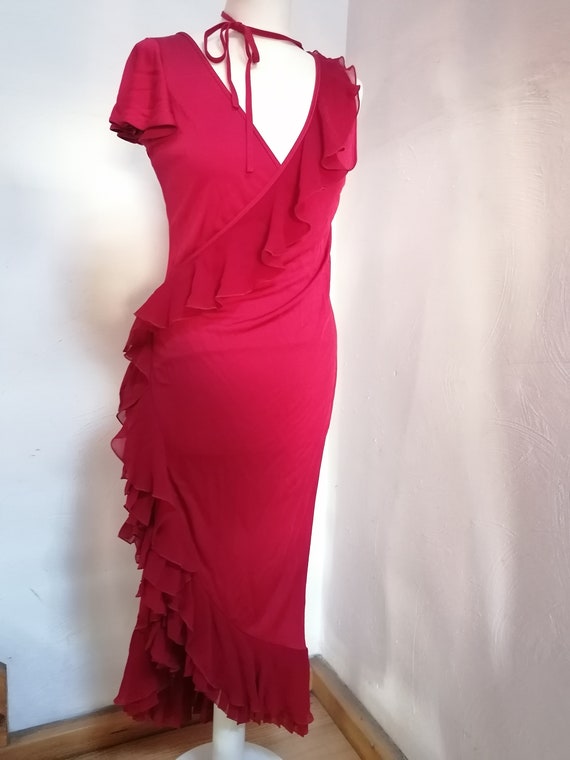 Emanuel Ungaro Vintage Red Silk Evening Dress - F… - image 3