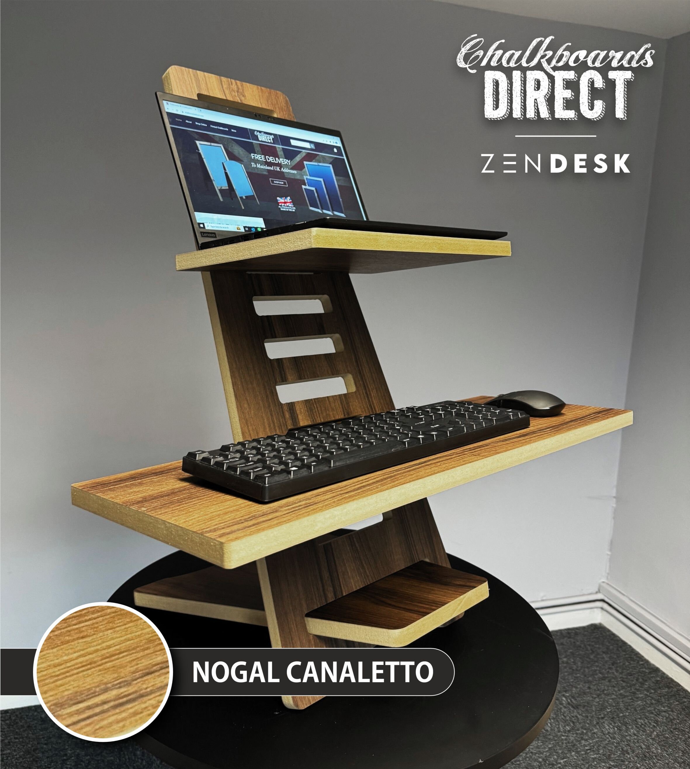 Zen style sale mobile computer desk
