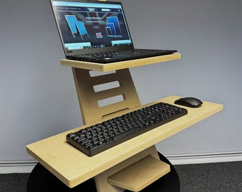 Zen Desk Standing Desk Home office Stand Up Laptop and Keyboard Shelf Adjustable (ZEN-MDF) (EM)