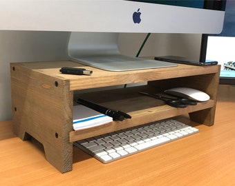 Wooden Computer Monitor Riser Stand - Ideal for any Desk at home or at your workplace (MON) (EM)