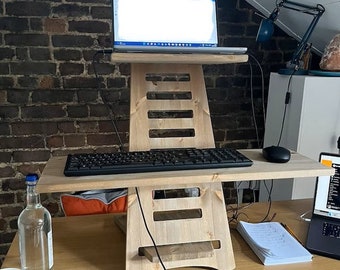Zen Desk Standing Desk Home office Stand Up Laptop and Keyboard Shelf Adjustable (ZEN) (EM)