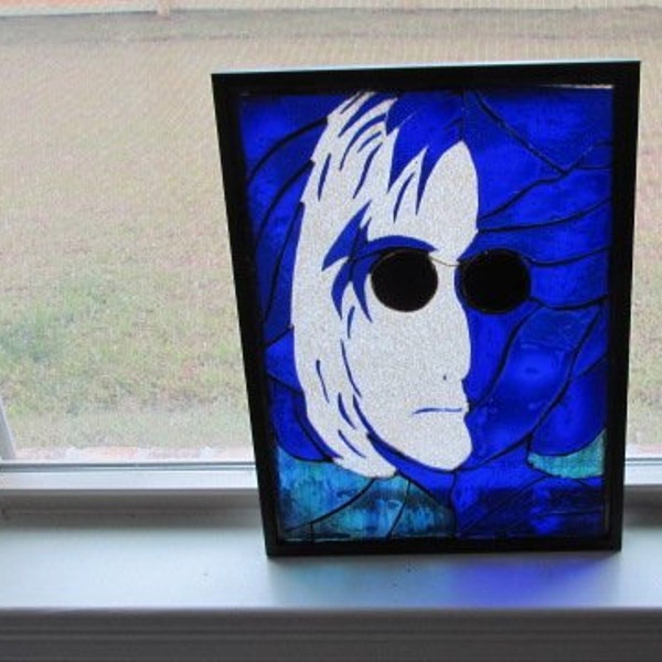 Beatle John Lennon Stained glass art