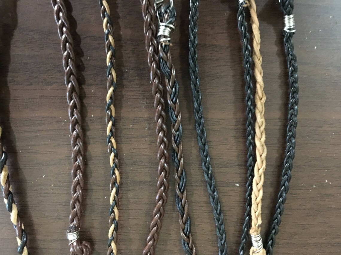 3 Strand Flat Leather Braid Bracelets Etsy