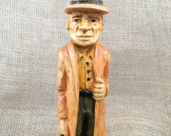 hand carved, wood, 1940's Gangster