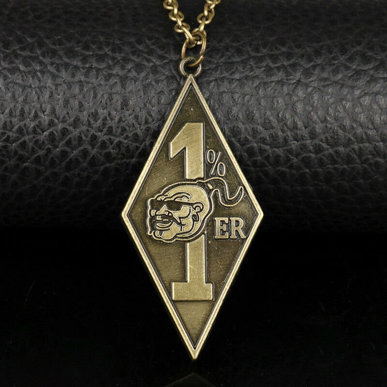 mongols motorcycle mc chain one percenter 1/% necklace FREE SHIPPING BRONZE