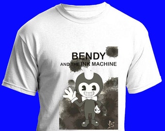 T-shirt Bendy And The Ink Machine – Tailles S à 5XL, Noir, 100% Coton, Fabriqué USA