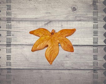 Yellow Maple Leaf Durable Polymer Pendant