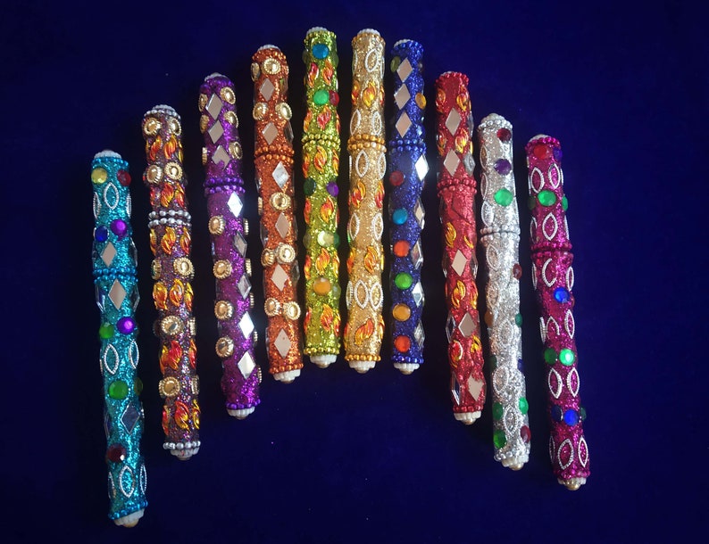 Laque faite à la main avec perles de petite taille, stylos fantaisie en pièces de verre Stylo à bille Stylo Laque Art indien traditionnel Cadeau d'anniversaire image 3