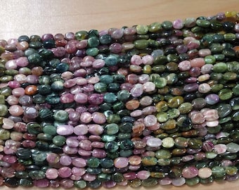 Gemstone Multi Tourmaline Oval Shape Plain Beads |  12”5’Inches Strand | Natural Tourmaline Beads | Making Jewelry  Oval Beads | Tourmaline