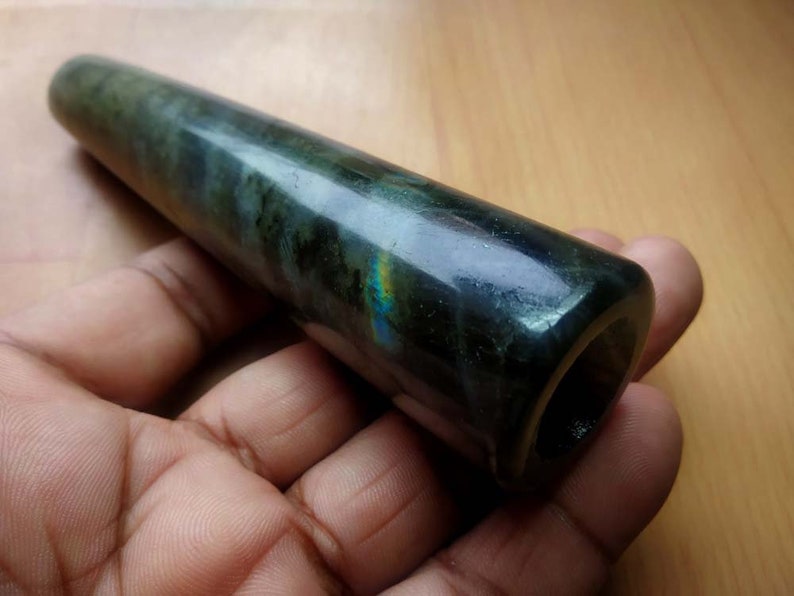 5quot;.25#39; Inches Handmade Labradorite Chillum | Tobacco Pi 5quot;.25#39; Inches Handmade Labradorite Chillum | Tobacco Pi