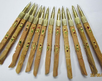 Brass With Wooden Fancy Pens | Ball Pen | Pointed Pen | Handmade Wooden Pen | Wooden Pens | Indian Art | Birthday Gift | Gift For KIds