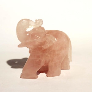 Rose Quartz Gemstone Elephant Statue | Natural Gemstone Elephant figurine | Stone Elephant | Handmade stone Elephant| Elephant Statue