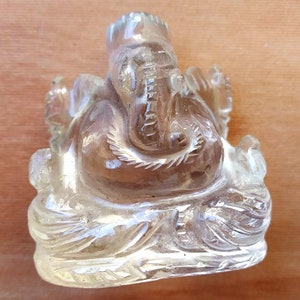 Gemstone Crystal Ganesha Statue | Natural Crystal Ganesha figurine |  Lord Ganesha | Handmade Idol Ganesha | Healing Stone Crystal Statue