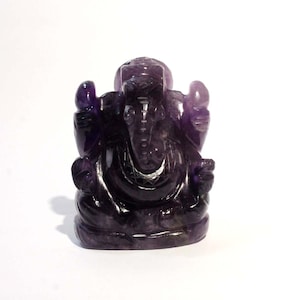 Gemstone Amethyst Elephant Ganesha Statue | Natural Crystal Ganesha figurine |  Lord Ganesha | Handmade Idol Ganesha | Healing Stone Statue
