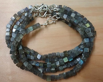 Labradorite Square Beads Bracelet | Birthday Bracelet | Labradorite Beads Bracelet | Gift For Her | Bracelet For Meditation | Labradorite