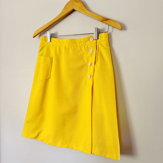 70s Sunshine Yellow Wrap Skort | Small - image 2