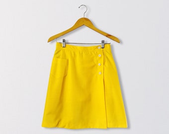 70s Sunshine Yellow Wrap Skort | Small