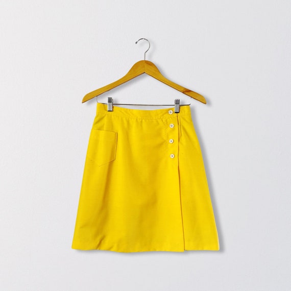 70s Sunshine Yellow Wrap Skort | Small - image 1