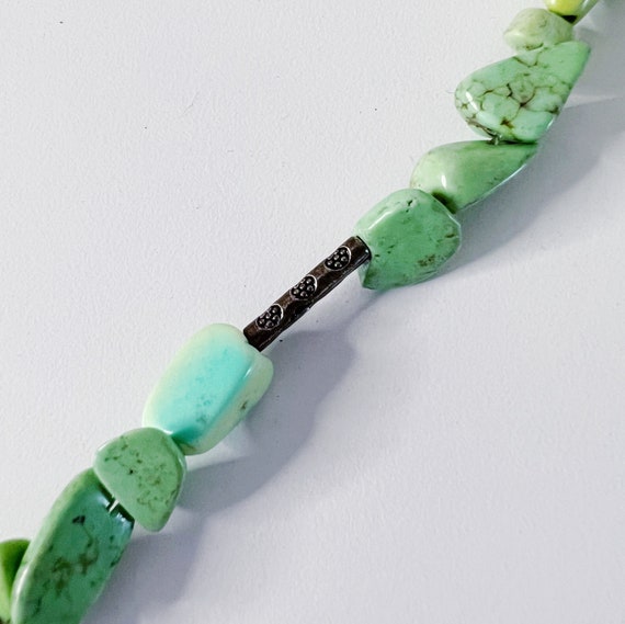 90s Turquoise and Silver Beaded Layering Necklace - image 3