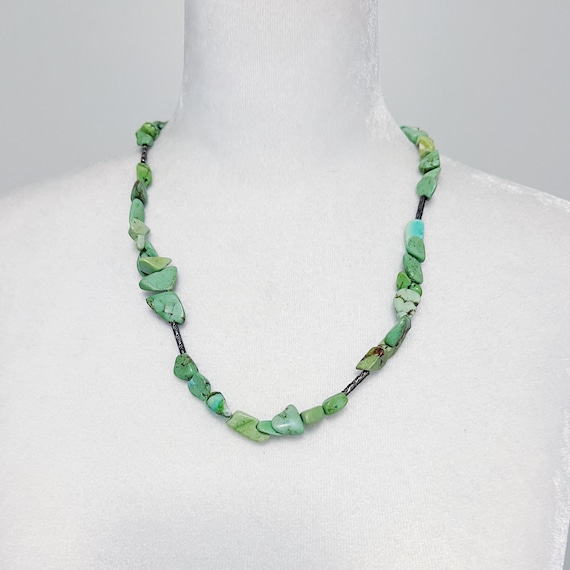 90s Turquoise and Silver Beaded Layering Necklace - image 1