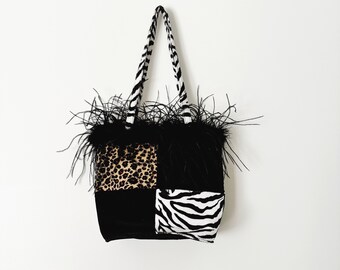 Bolso de hombro con estampado animal borroso Y2K