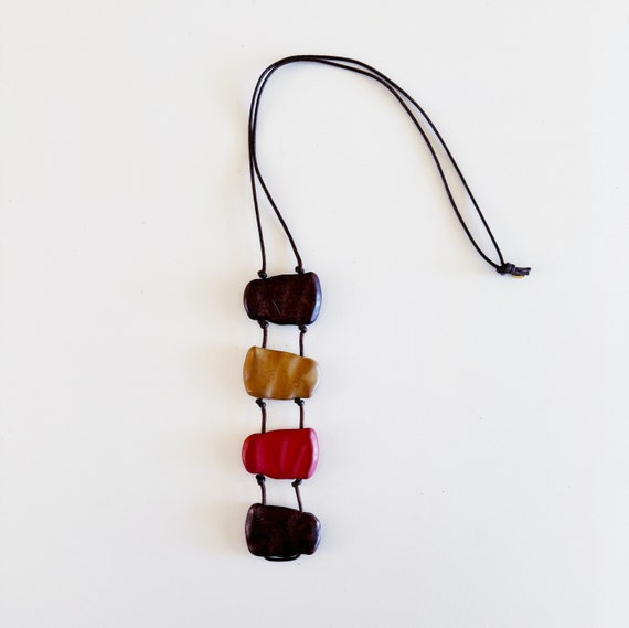 90s THE LIMITED Long Abstract Boho Cord Necklace - image 3
