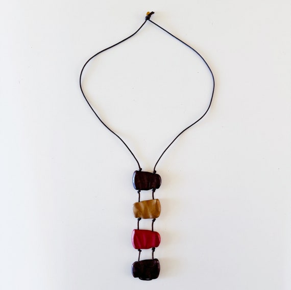 90s THE LIMITED Long Abstract Boho Cord Necklace - image 1