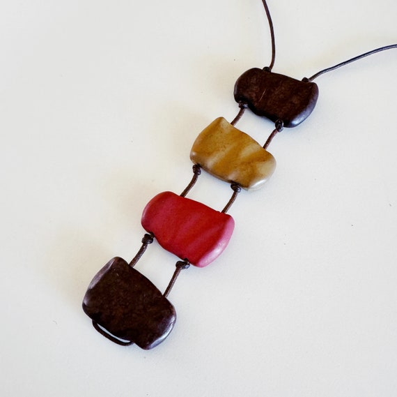 90s THE LIMITED Long Abstract Boho Cord Necklace - image 2