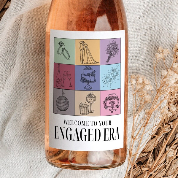 Engaged Era Wine Label, Small Engagement Gift, Engagement Gift Box, Gift Ideas, Gifts for Her, Future Mrs, Bride Era