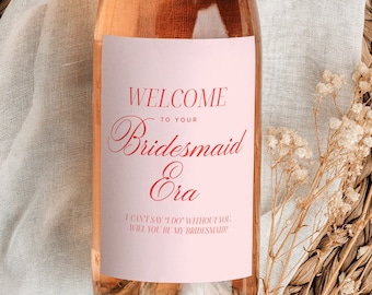 Bridesmaid Proposal Wine Label, Bridesmaid Era, Aesthetic, Maid of Honor Proposal, Unique Bridesmaid Gift Box, Will you be my Bridesmaid