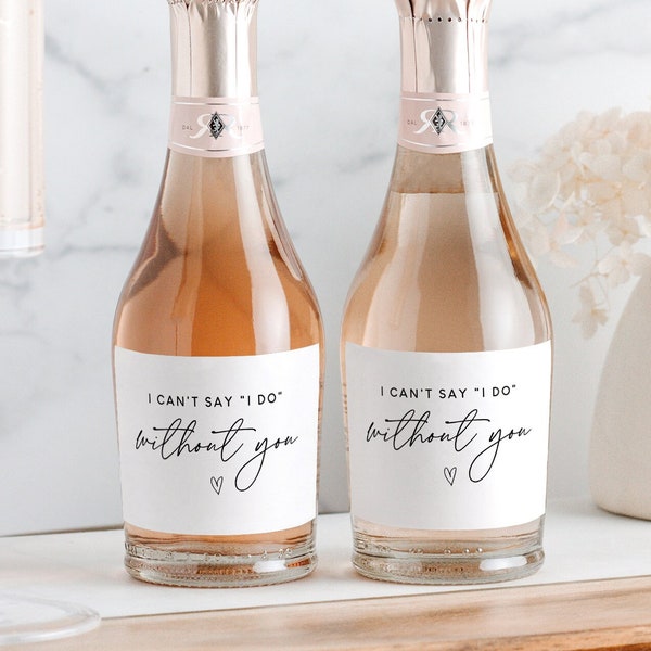 Mini Champagne Bottle Labels, Bridesmaid Proposal Box, Will You Be My Bridesmaid, Maid of Honor Gift, Bridesmaid Box, Champagne Label