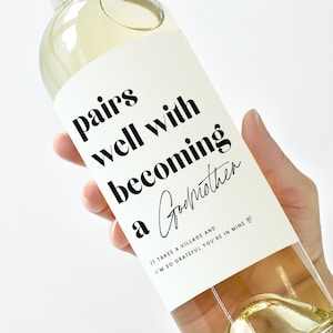Godmother Proposal, Godmother Gift, Pairs well with, Gift for Godmother, God Mother, Pregnancy Reveal