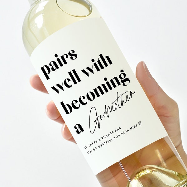 Godmother Proposal, Godmother Gift, Pairs well with, Gift for Godmother, God Mother, Pregnancy Reveal