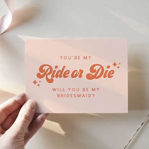 Retro Bridesmaid Proposal Card, Groovy Will You Be My Bridesmaid, Maid of Honor, Bridesmaid Gift, Boho Wedding, Box, Bridesmaid Gift