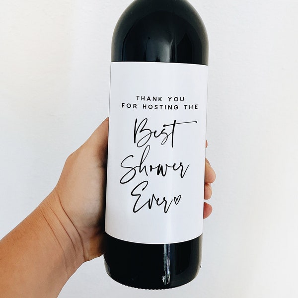 Hostess Gift, Host Thank You Wine Label, Hostess Gift Idea, Hostess Gift Bridal Shower, Hostess Gift Baby Shower, Thank You Gift