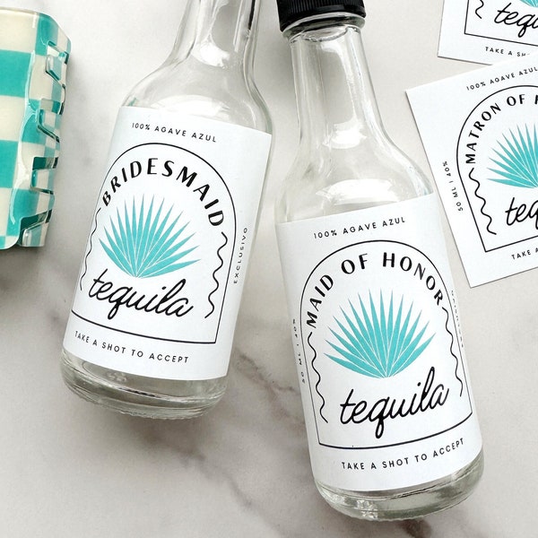 Bridesmaid Proposal Tequila Labels, Casamigos Label, Bridesmaid Gift, Beach Bridesmaid Proposal Box, Tequila Label, Maid of Honor Gift